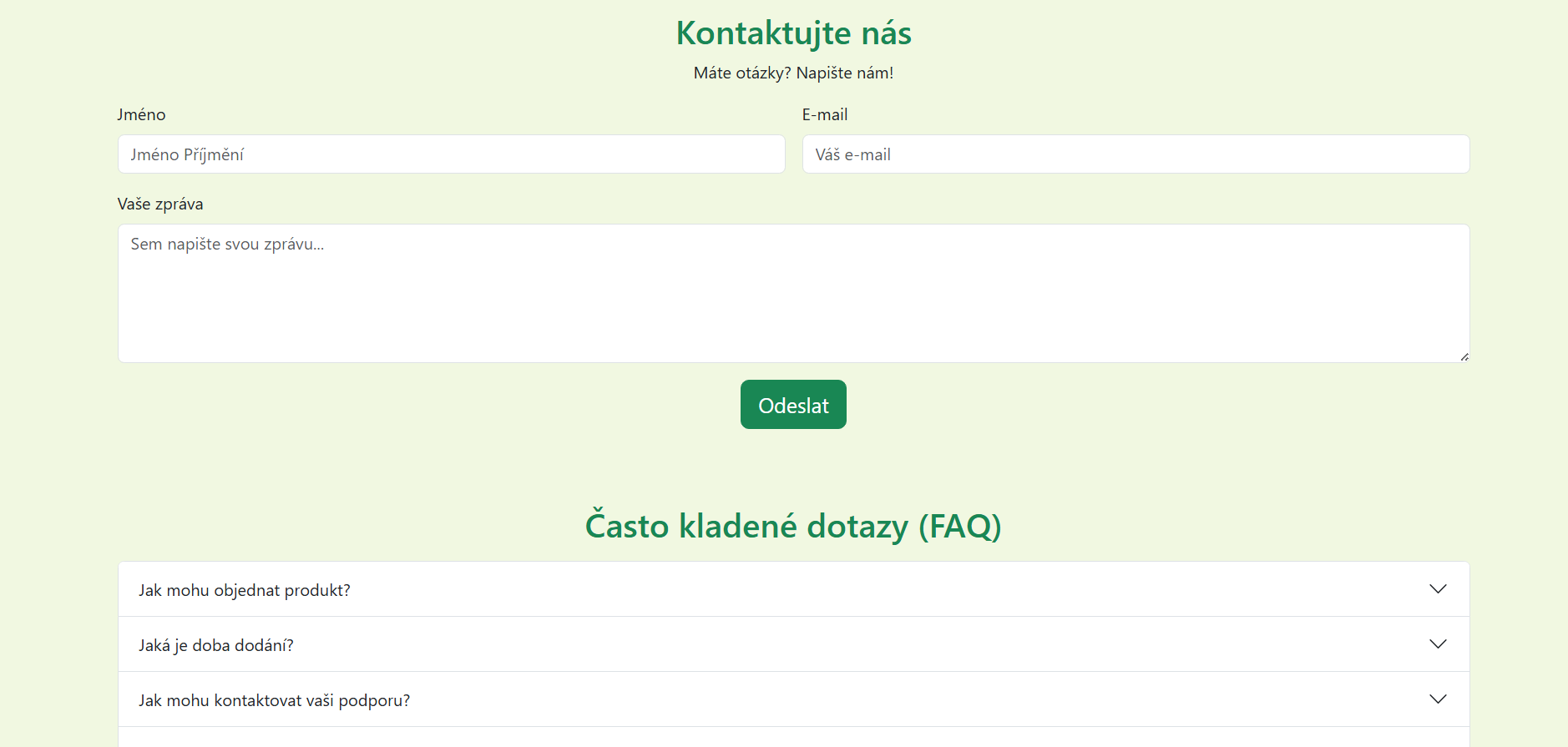 Kontakt a FAQ